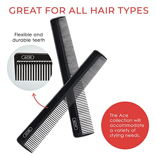 7 Inch All Purpose Hair Comb for Fine Hair - Durable Black Comb - Perfect for Detangling & Styling