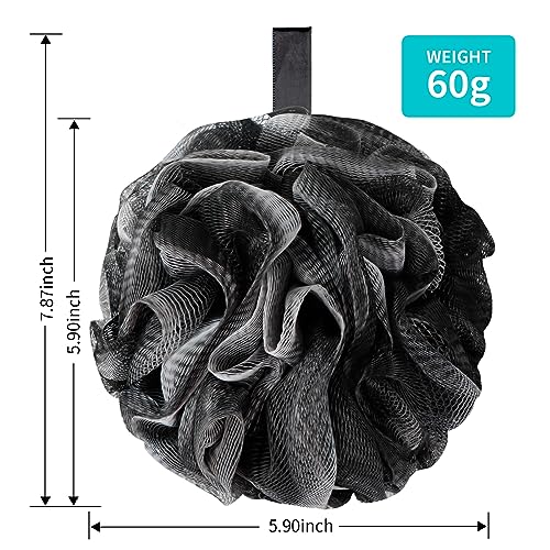 BCKENEY Bath Loofah Sponge Pack of 4 - Soft Exfoliating Shower Puffs