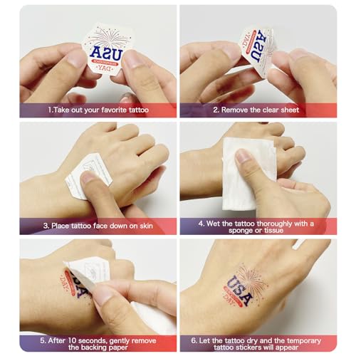 4th of July Decorations Temporary Tattoos