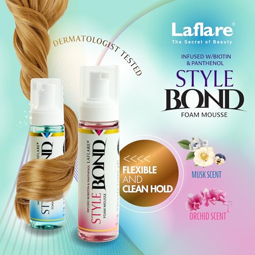 Laflare New Travel Size Mousse Foam - Hair Styling, Shine and Volume Mousse for Braid and Locs (Musk)