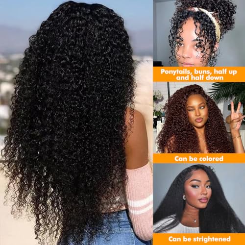Kinky Curly Bundles Human Hair 12 14 16 Inch Human Hair Bundle 100% Unprocessed Brazilian Virgin Hair 3 Bundles for Black Women Weave Extensions Natural Black