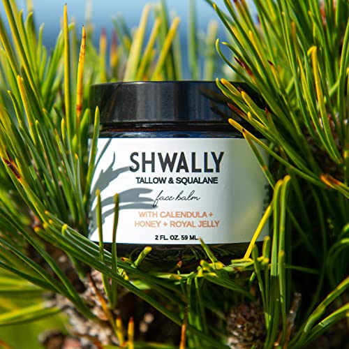 Shwally Tallow, Honey & Royal Jelly Non-Comedogenic Face Moisturizer - 100% Grass Fed Tallow with Squalane & Calendula - Rich in Vitamin A, K, D & E - Creates Soft, Smooth Skin (Unscented)