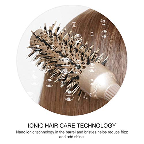 Round Barrel Hair Brush with Boar Bristles & Ceramic Coating
