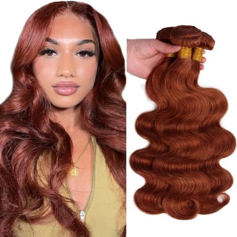 Reddish Brown Human Hair Bundles - Copper Body Wave 3 Pack