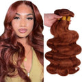 Reddish Brown Human Hair Bundles - Copper Body Wave 3 Pack