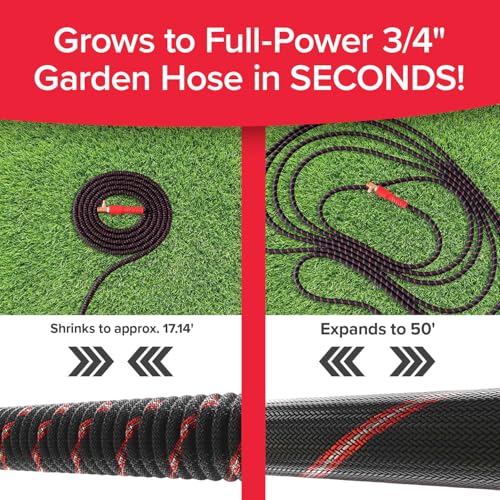 Pocket Hose Ballistic 50 FT Expandable Garden Hose – No-Kink, As Seen on TV