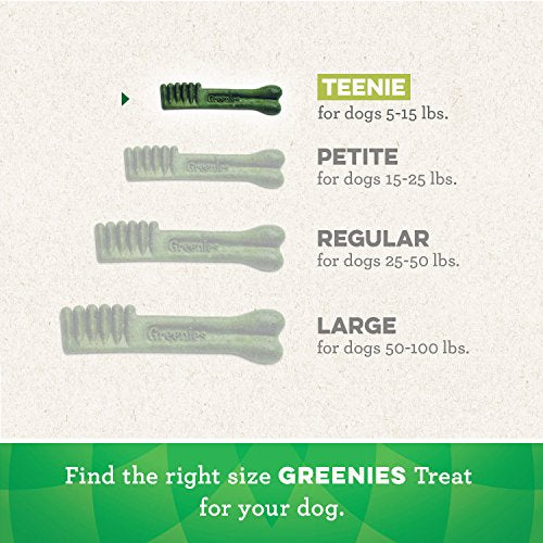 GREENIES TEENIE Natural Dog Dental Care Chews Oral Health Dog Treats Fresh Flavor, 27 oz. Pack (96 Treats)