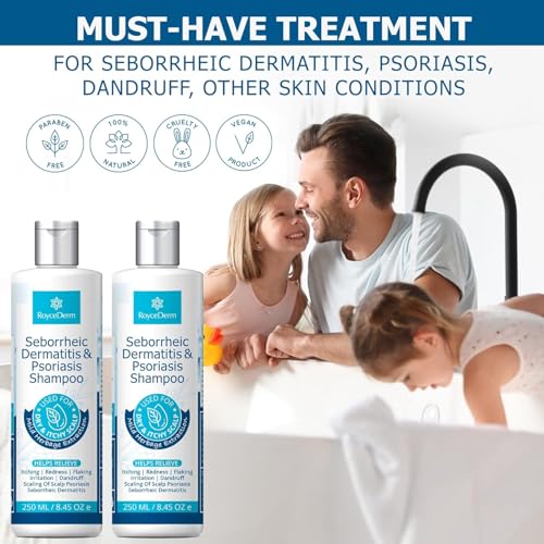 Roycederm Psoriasis Shampoo with Scalp Massager - Itchy Relief