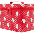 Hello Kitty Large Cosmetic Travel Case Organizer, Portable Makeup Box with Mirror and Dual Zipper