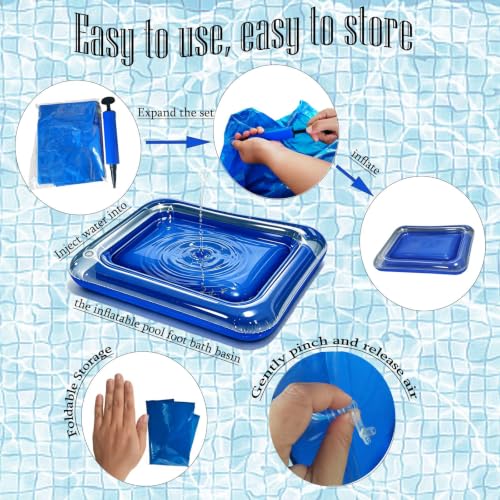 Portable Inflatable Foot Bath Basin for Pool Entry - 23.6x17.7 inches
