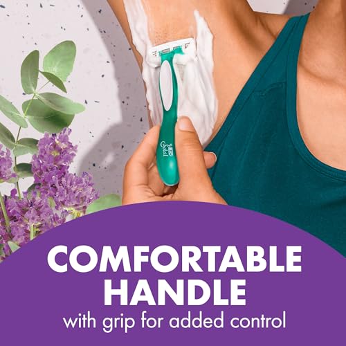 Disposable Razors for Women - 4-Blade Lavender Scented, 4-Pack