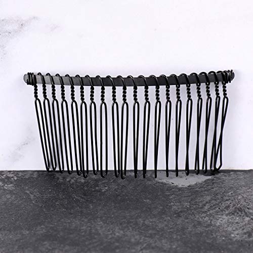 Hicarer 5 Pack Black Metal Hair Combs with 20 Teeth for Veils