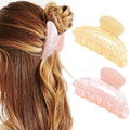 Acrylic Claw Hair Clips Medium Pink - Pack of 2