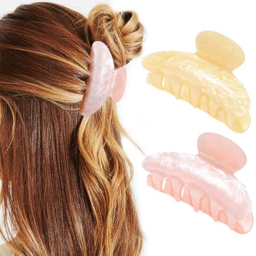 Acrylic Claw Hair Clips Medium Pink - Pack of 2