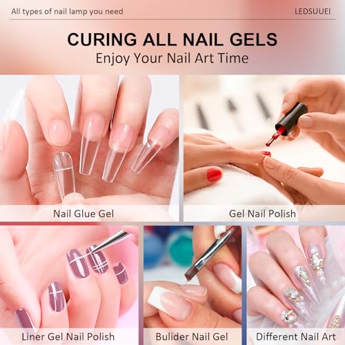 LEDSUUEI Cordless Mini Nail Lamp with LCD Screen & Rechargeable Battery for Gel Nails