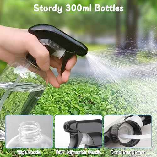 Bynccea Spray Bottle Empty Spray Bottles PET -10 oz/300 ml Plastic Water Sprayer bottles Refillable Containers Fine Mist Small Spray Bottles for Cleaning Solutions, Cooking, Hair