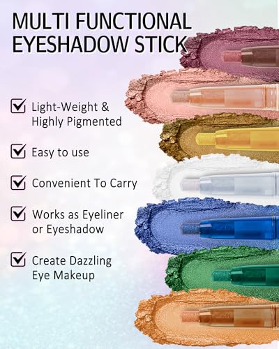 Brown Cream Eyeshadow Stick with Built-In Sharpener, Waterproof Eye Makeup