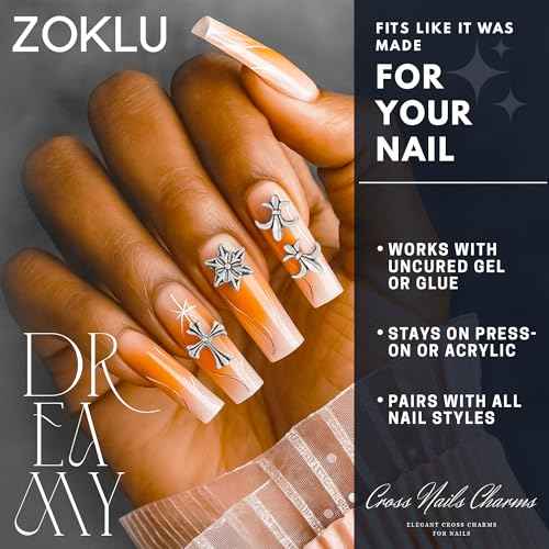 Silver and Gold Cross Nail Charms ? 240 Pcs Cross Charms for Nails Crafted from Acrylic & Alloy, Long-Lasting Metallic Shine ? Easy-to-Use Nail Decorations for Home, Salon & Holiday Manicure Ideas