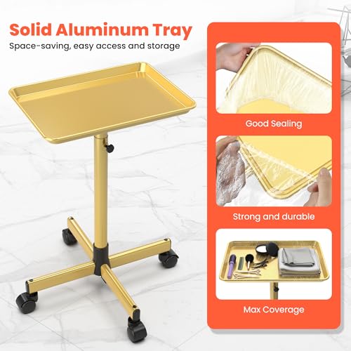 TASALON Adjustable Rolling Salon Tray Cart with Wheels
