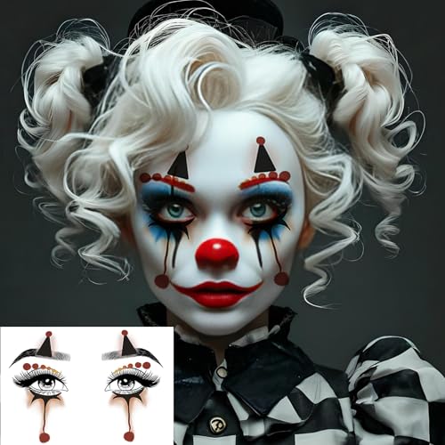 Halloween Face Makeup Tattoos Stickers - 12 Sheets Waterproof