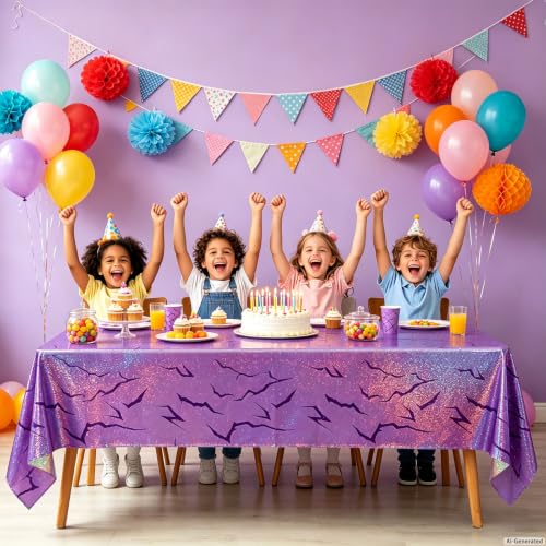Demon Hunters Birthday Tablecloth 108x54in Holographic
