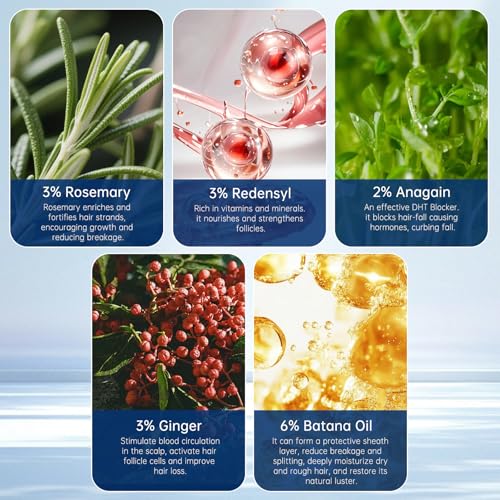 Botanical Hair Serum Roll-On for Thinning Hair with Rosemary & Redensyl