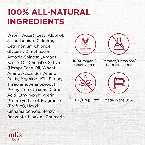 MKS eco Kahm Smoothing Conditioner, Original Scent - Detangle, Moisturize & Repair Hair - With Moroccan Argan Oil, Hemp Seed Oil & Vegetable Keratin Protein - Vegan, Cruelty Free