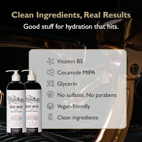Hydrating Bodywash for Men ? 16oz (2-pack, Tobacco Vanilla)