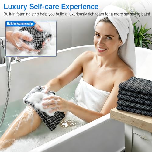 Silver Ion Exfoliating Bath Towel - 45" Back Scrubber