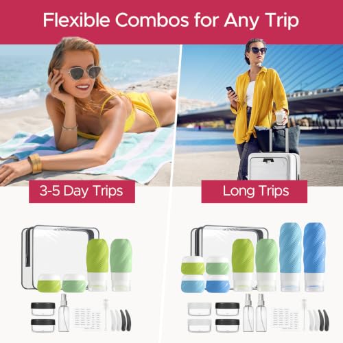LitBear 23 Pack TSA Approved Travel Bottles & Toiletry Containers Set