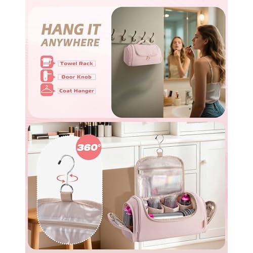 Hair Tools Travel Bag Compatible with Dyson Airwrap Styler, Hair Tool Organizer with Hanging Hook for Multi-Stylers, Pink