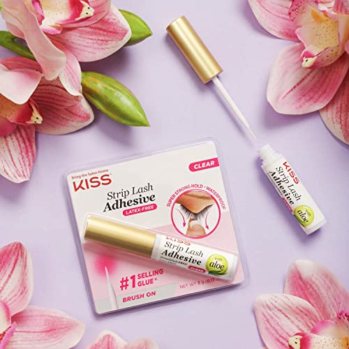 Kiss, Strip Eyelash Adhesive, Clear 0.176 Ounce (Pack of 2)