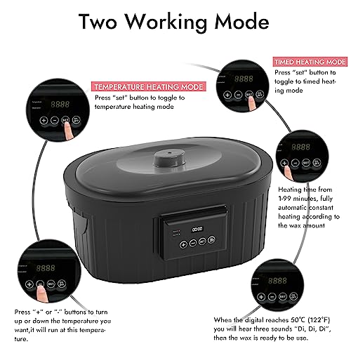 Waxkiss Black Paraffin Wax Machine 5000ml for Hands & Feet Spa & Arthritis