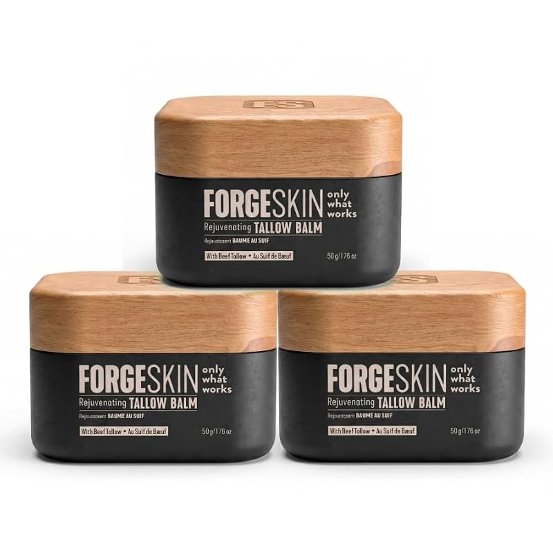 Forge Skin Beef Tallow Balm Moisturizer for Men - Anti-Aging Hydration Cream (1.7 OZ) 3pk