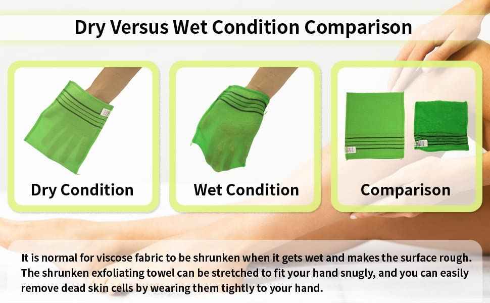 Korean Asian Exfoliating Bath Washcloth Towel 4pcs(Yellow) GOLDSANGSA