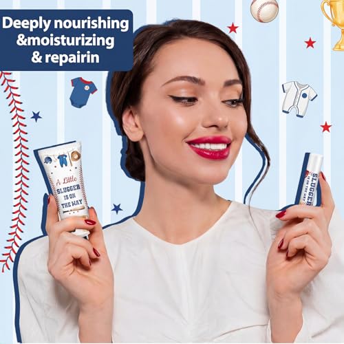 Baseball Baby Shower Party Favors – 50 Sets Hand Lotion & Lip Balm