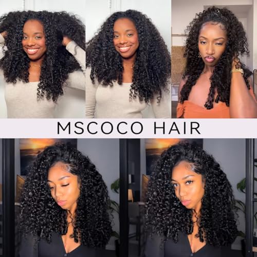 Mscoco Burmese Curly Half Wig Human Hair 18" Glueless