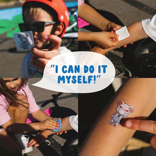 Kids Temporary Tattoos - 50 Designs, Hypoallergenic, Made in Europe