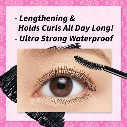 HEROINE MAKE by KISSME Volumizing Mascara Waterproof & Curvy Brush for Eye Makeup | Waterproof Mascara Volume & Length by Defining Fiber for Long-lasting Natural Eyelash Look, from Japan, Black, 1 EA