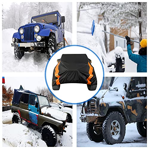 Avecrew for Jeep Wrangler Cover Waterproof 2 Door, All Weather for Jeep Rain Cover for Automobiles, Outdoor Full Exterior for Jeep Covers Fits JK JL TJ YJ CJ