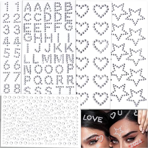 Self-Adhesive Face Gems Rhinestone Stickers - 463 Pcs