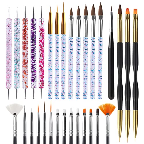 Artdone 31pc Nail Art Brush Set with Dotting & Liner Tools