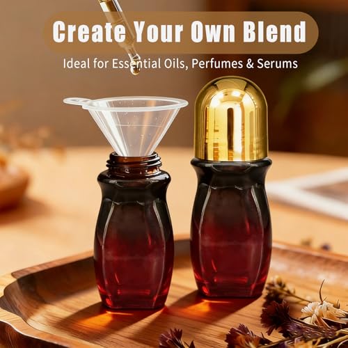 50ml Rose Quartz Roller Bottle for Essential Oils & Perfume