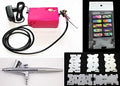 Airbrush Nail Art System with Compressor & 5 Stencils