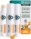 Grass-Fed Beef Tallow Lip Balm 3pk – Sweet Orange