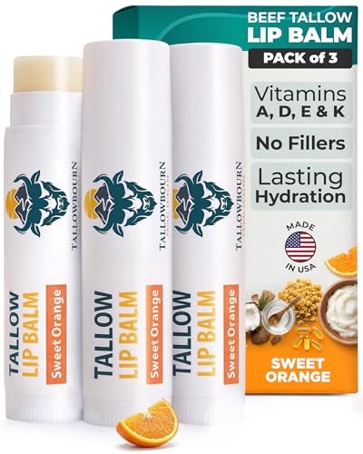 Grass-Fed Beef Tallow Lip Balm 3pk – Sweet Orange