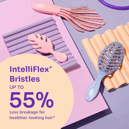 Wet Brush Go Green Mini Detangler, Purple - Detangling Travel Hair Brush - Ultra-Soft IntelliFlex Bristles Glide Through Tangles & Gently Loosens Knots While Minimizing Pain & Breakage (Pack of 2)