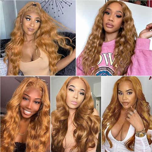 AuokMar 330g Light Brown Human Hair Bundles 24-28in Body Wave Brazilian Virgin Hair