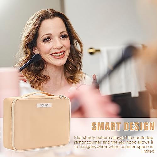 Queboom Large Capacity Travel Makeup Bag - Waterproof & Portable