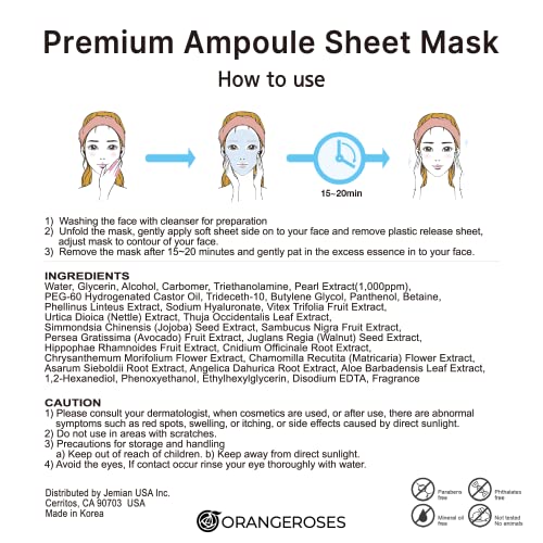 100 Combo Pack (10 x10 types), Full Face Facial Sheet Mask with Release Paper for Easy Application, Skincare Facial Mask for Women & Men